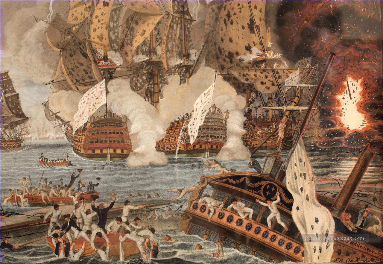 Combat naval 12 avril 1782 Dumoulin Batailles navale Peintures à l'huile